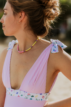 Heishi pink woman necklace