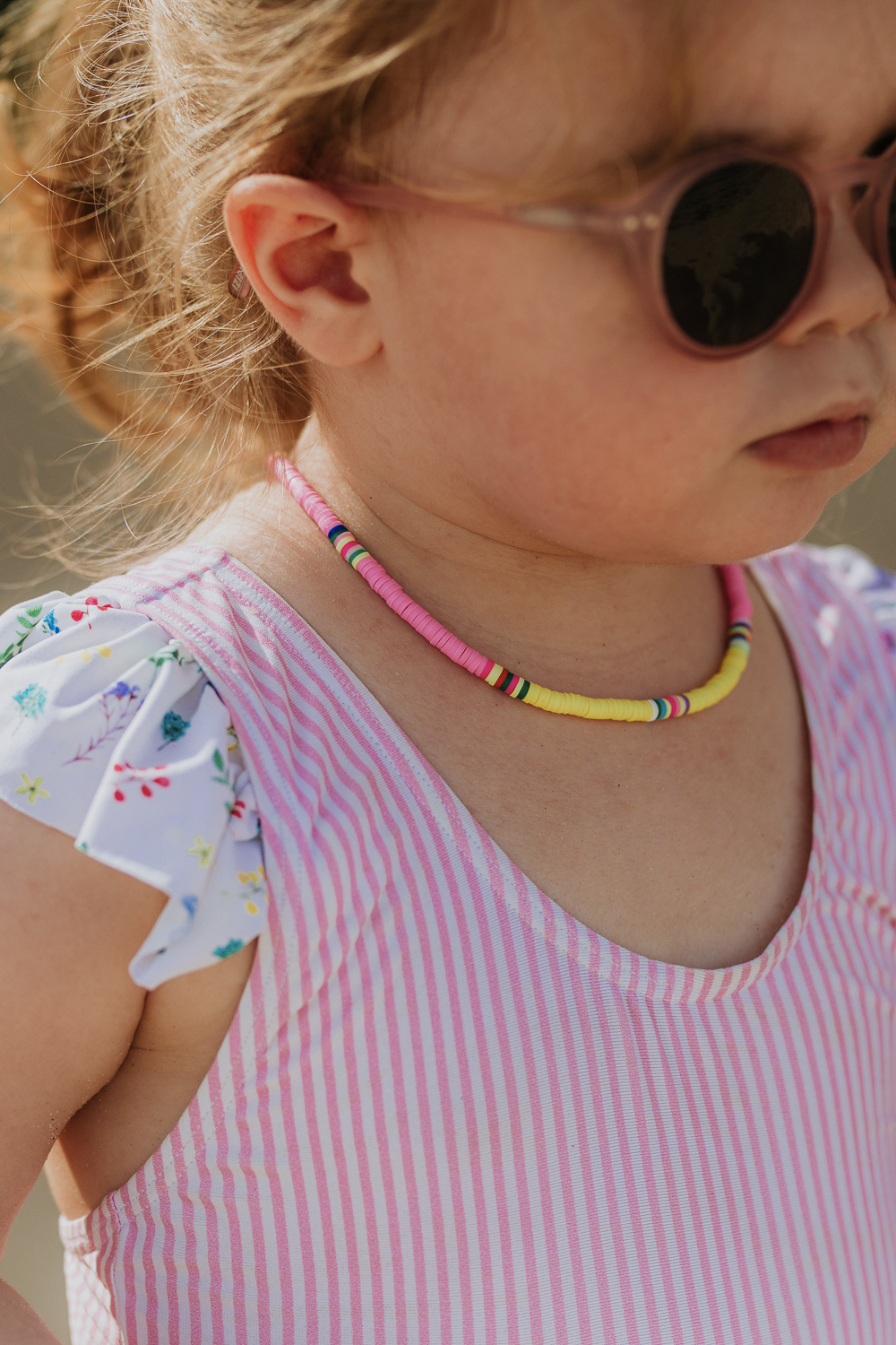 collier enfant heishi rose